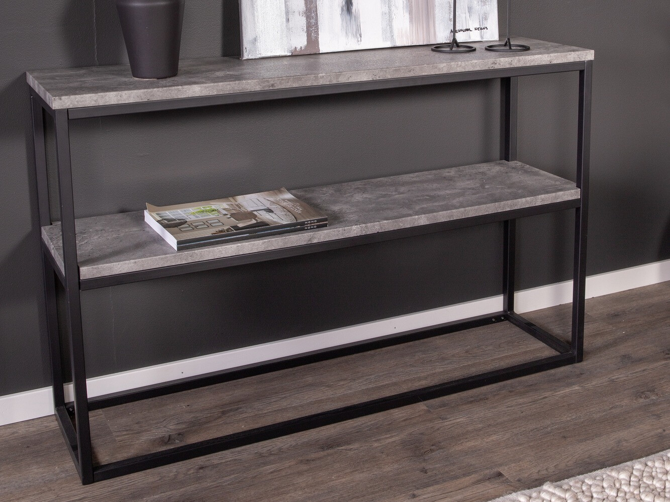 Wandtafel Dallas 2521 (Beton + Zwart)