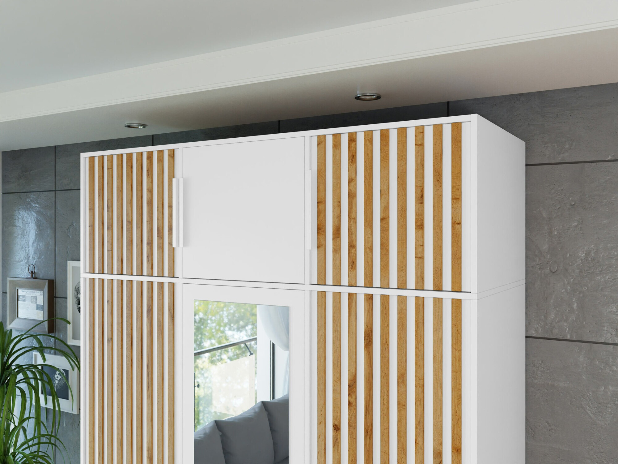 Dressoir Enolevo 105 (Wit + Wotan eik)