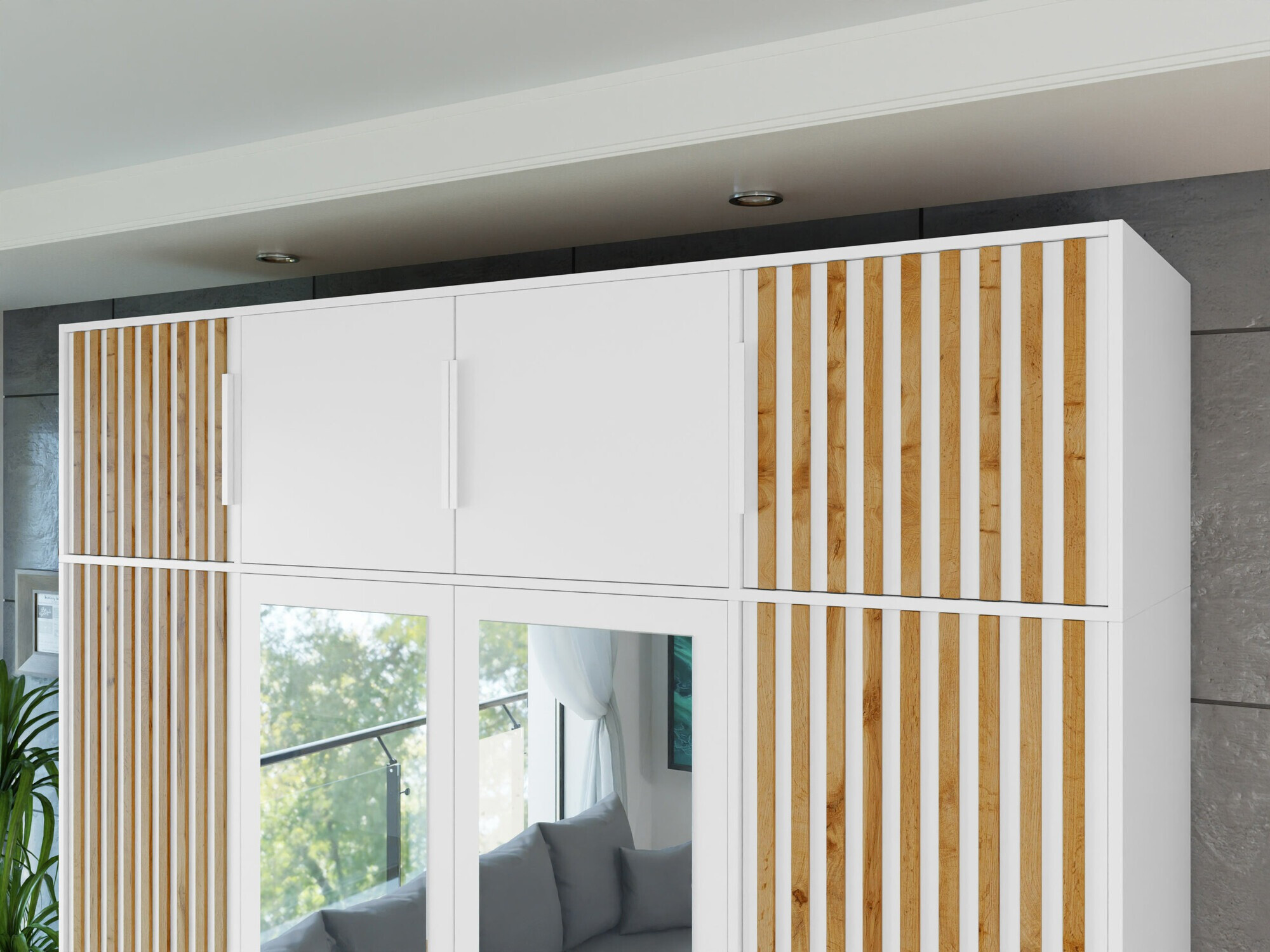 Dressoir Collis II (Wit + Wotan eik)