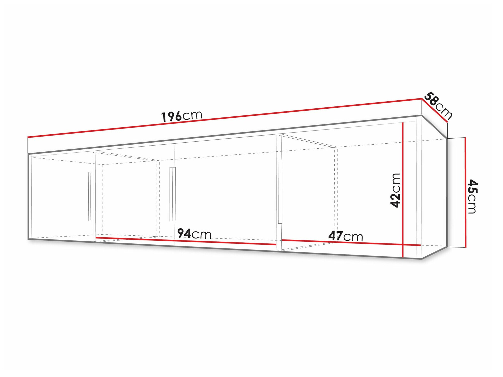 Kledingkast Enolevo 108 (Wit + Wotan eik)