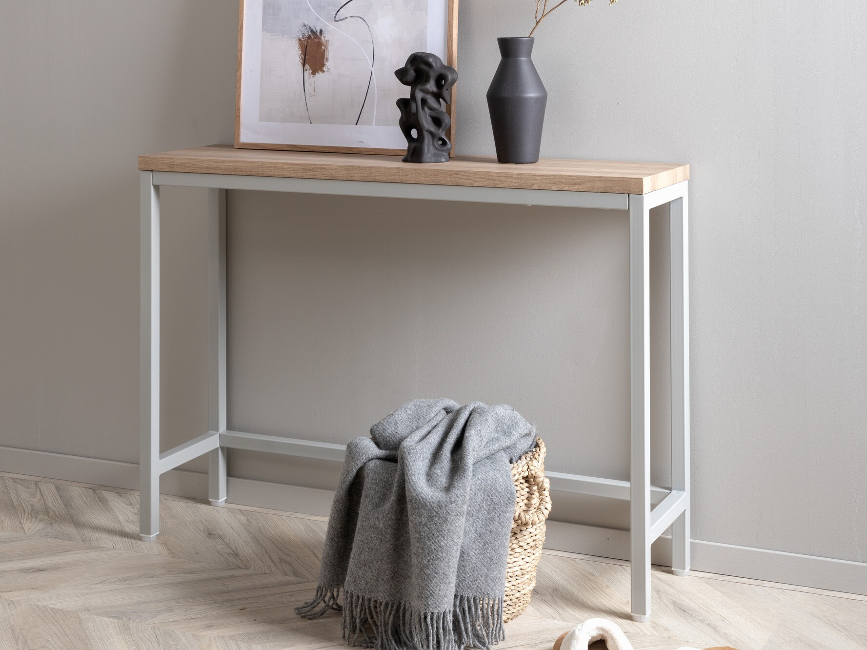 Wandtafel Dallas 2468 (Grijs + Licht hout)