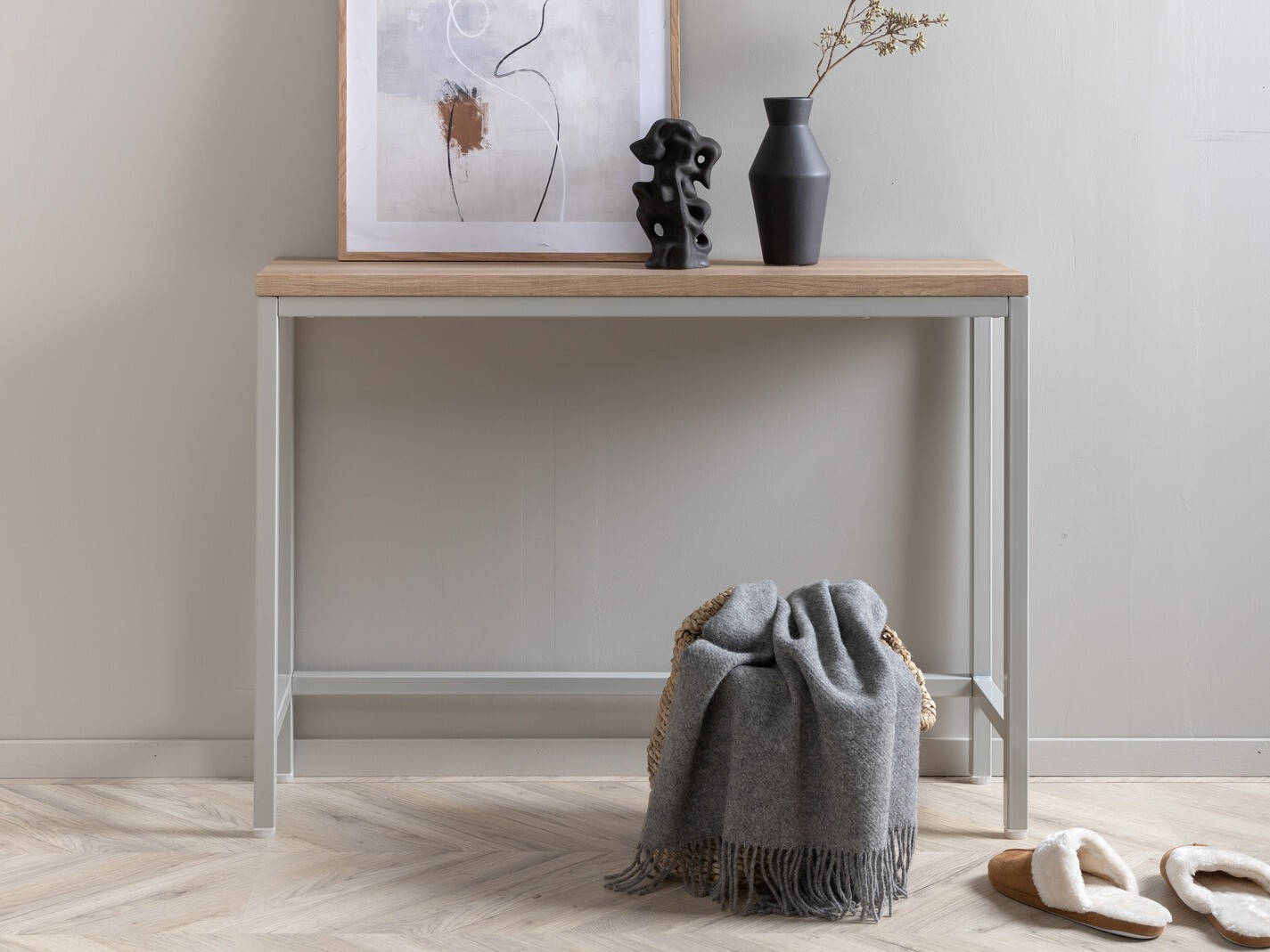Wandtafel Dallas 2468 (Grijs + Licht hout)