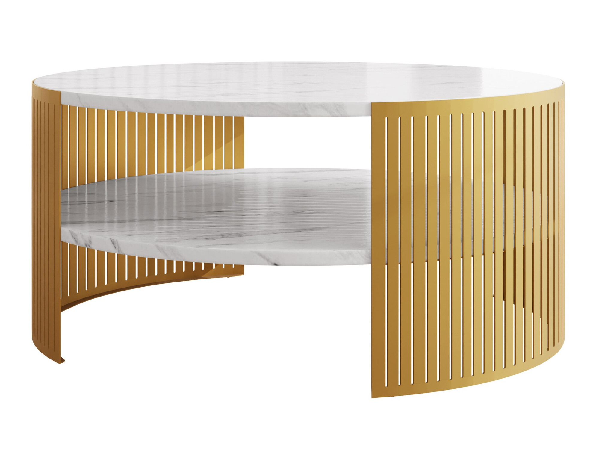Salontafel Civer I (Gouden + Wit marmer)