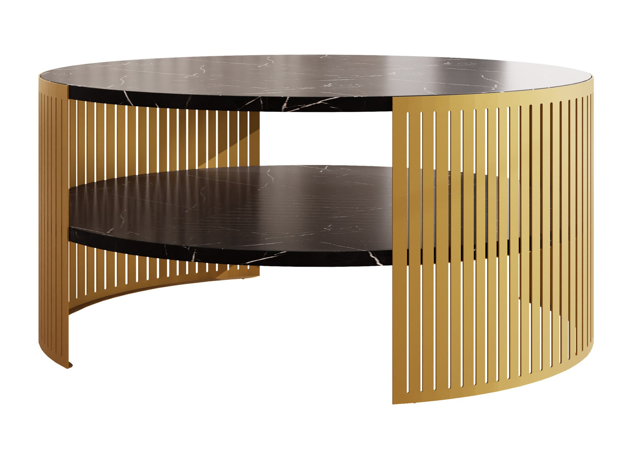 Salontafel Sordore 103 (Gouden + Zwart marmer)
