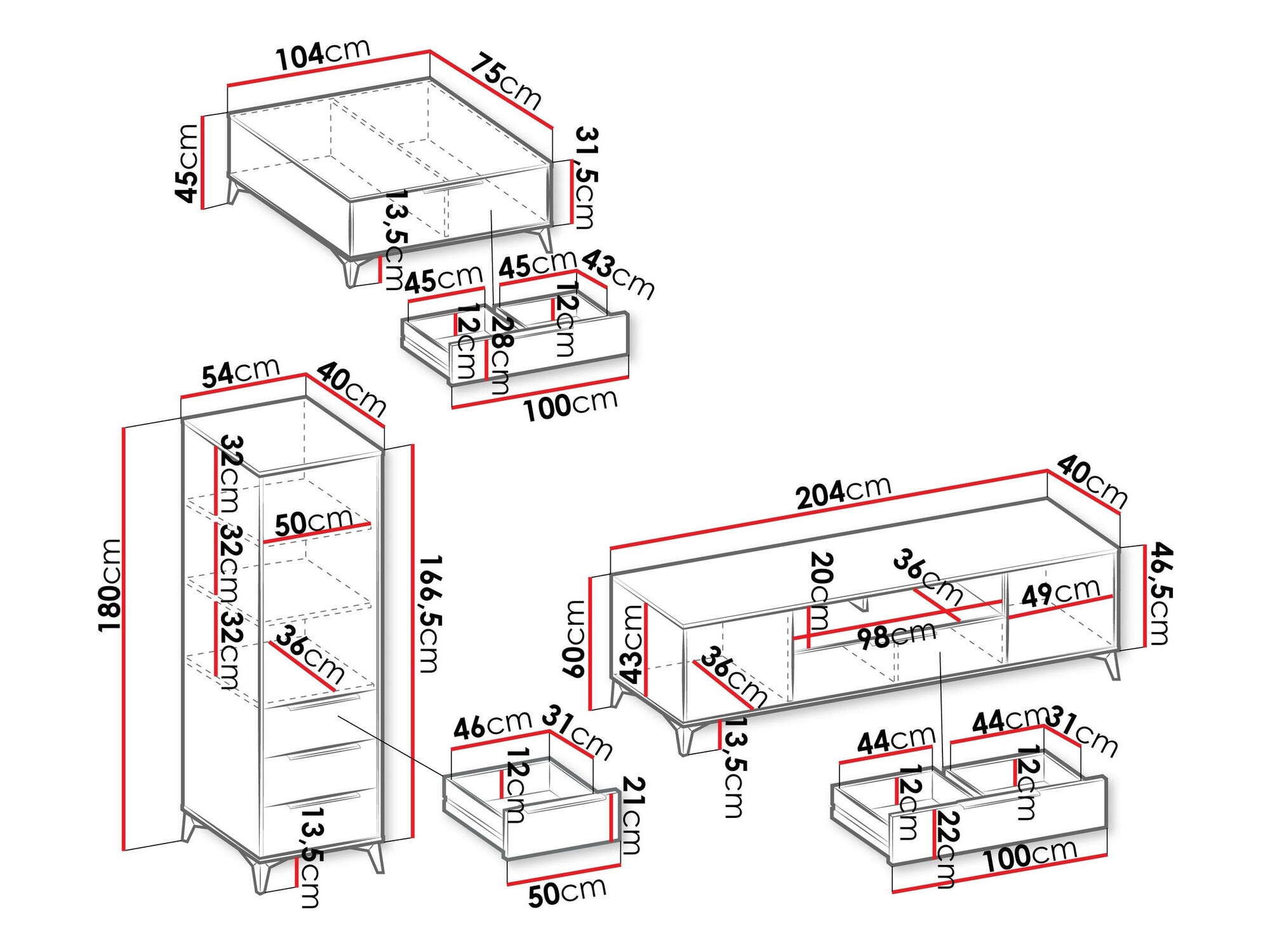 Woonkamerset Comfivo Camlue 107