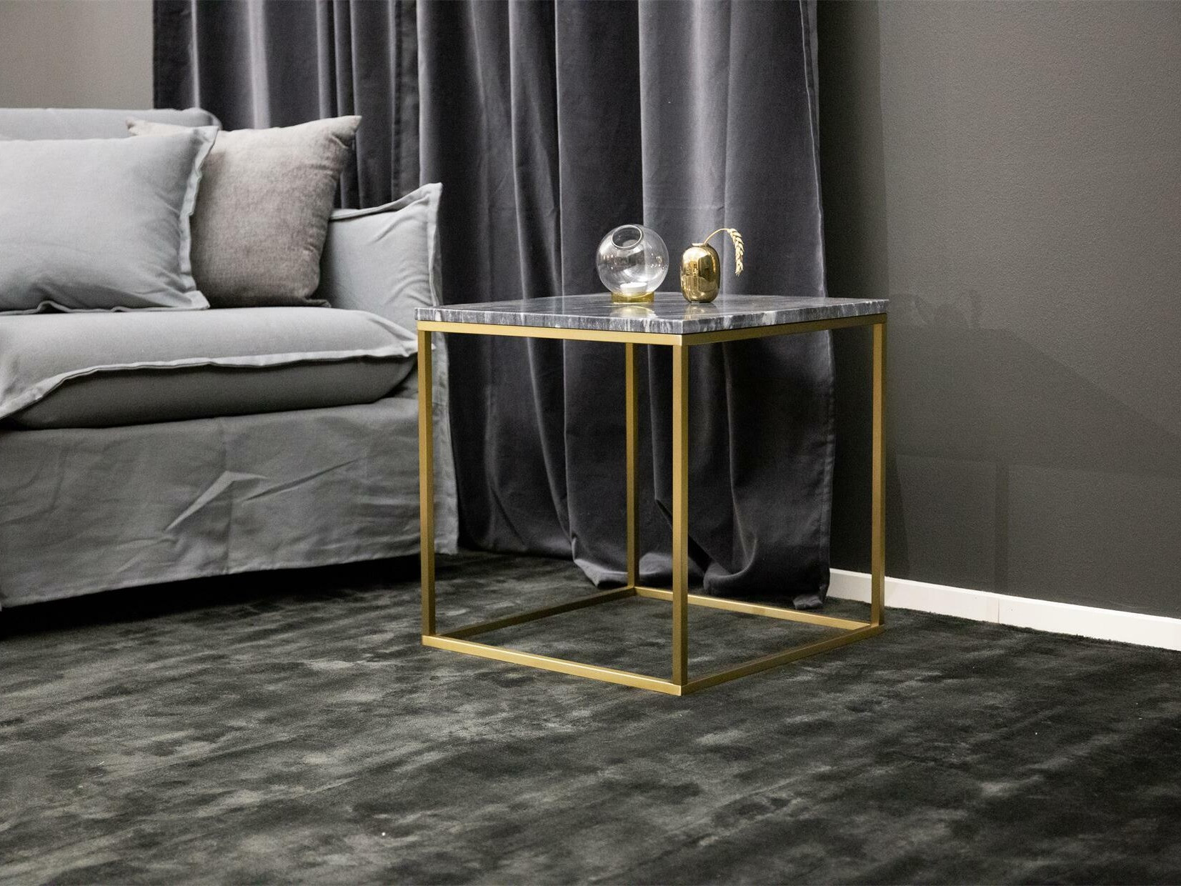 Salontafel Dallas 178 (Zwart marmer + Messing)
