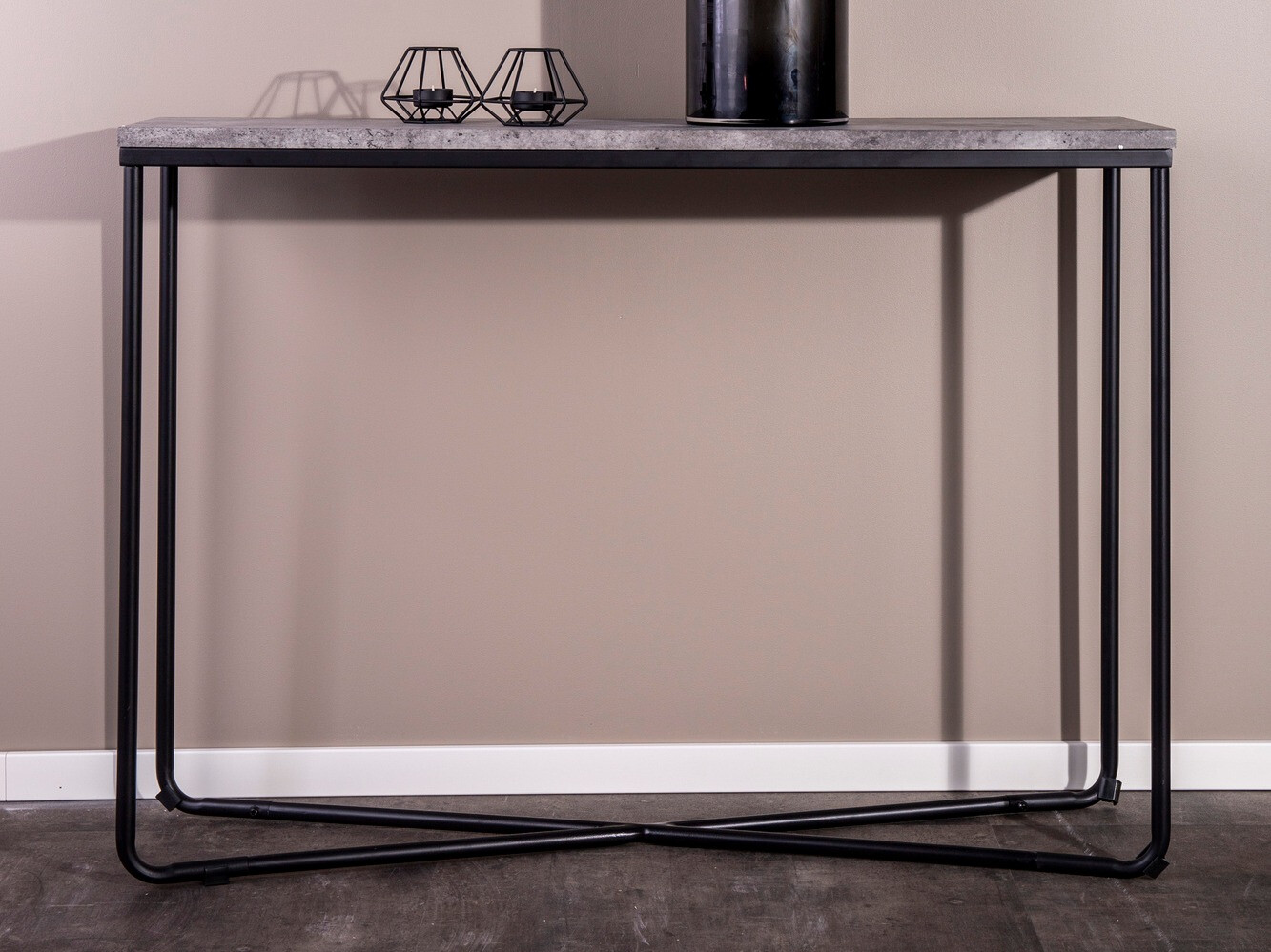 Wandtafel Dallas 197 (Beton + Zwart)