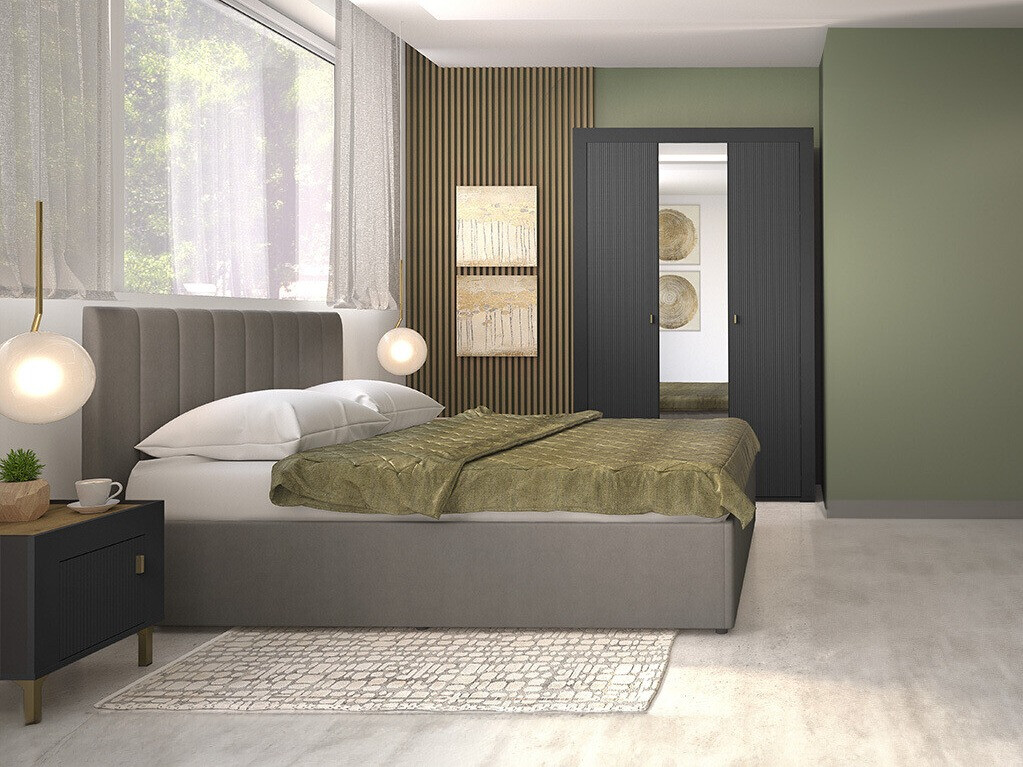 Slaapkamer set Mormavu 113 (Matzwart)