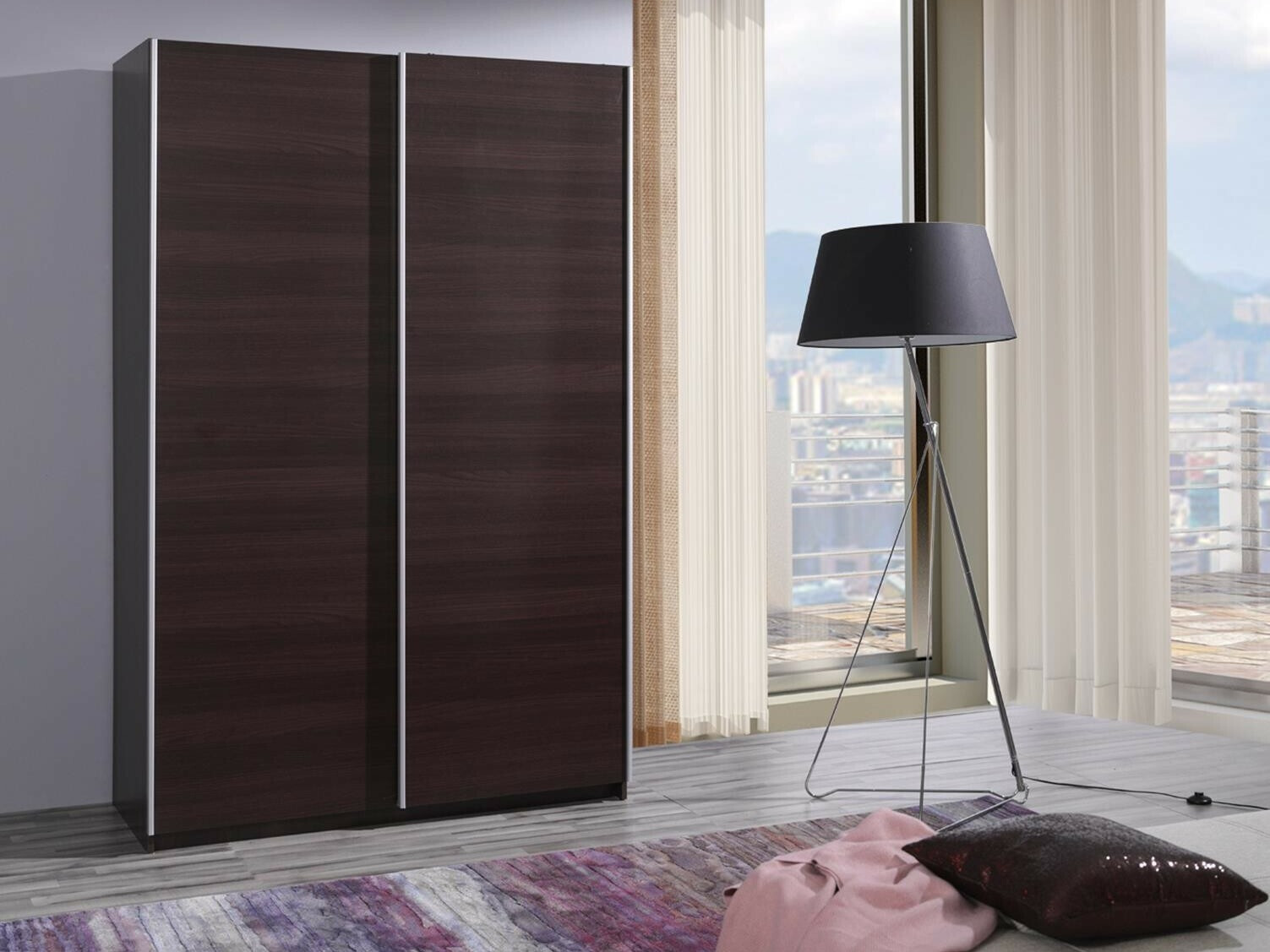 Kledingkast Murrieta 113 (Wengé)