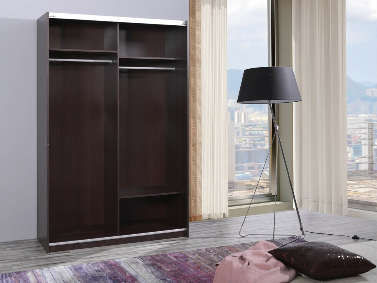 Kledingkast Murrieta 113 (Wengé)