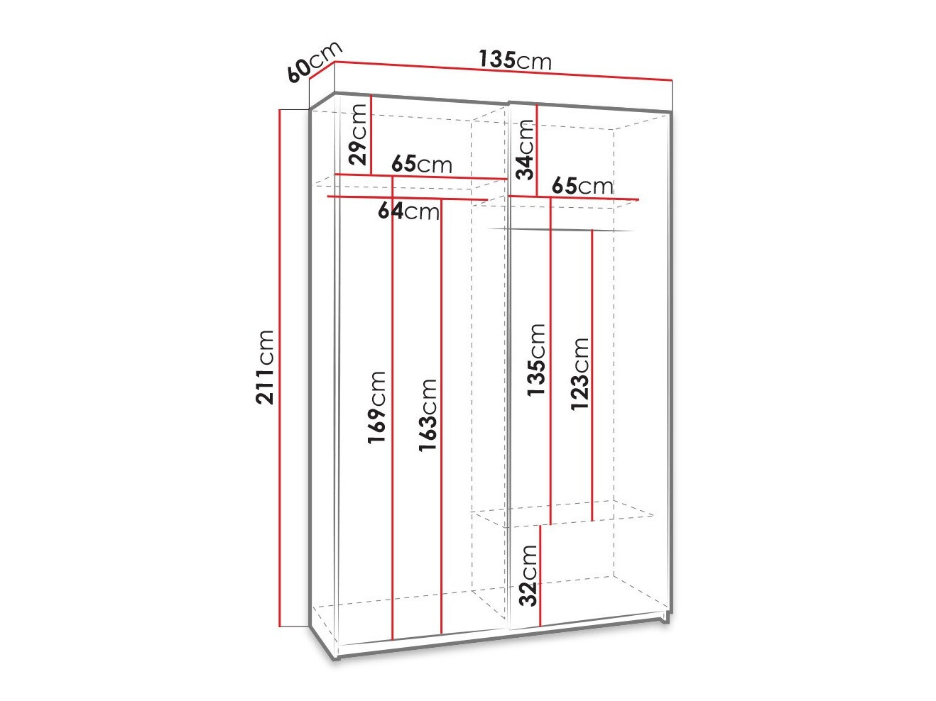 Kledingkast Murrieta 113 (Wit)