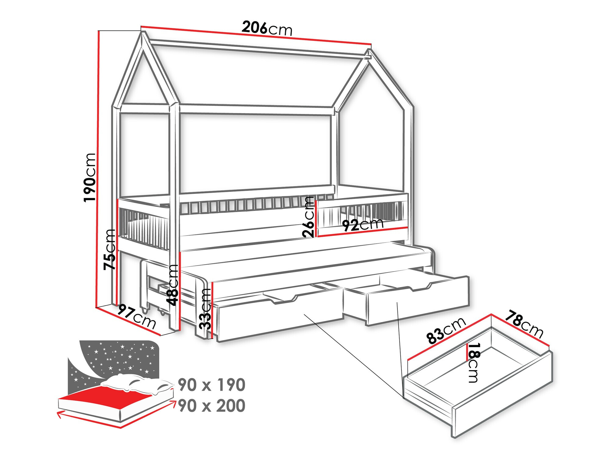 Bed Henderson 166 (Wit)