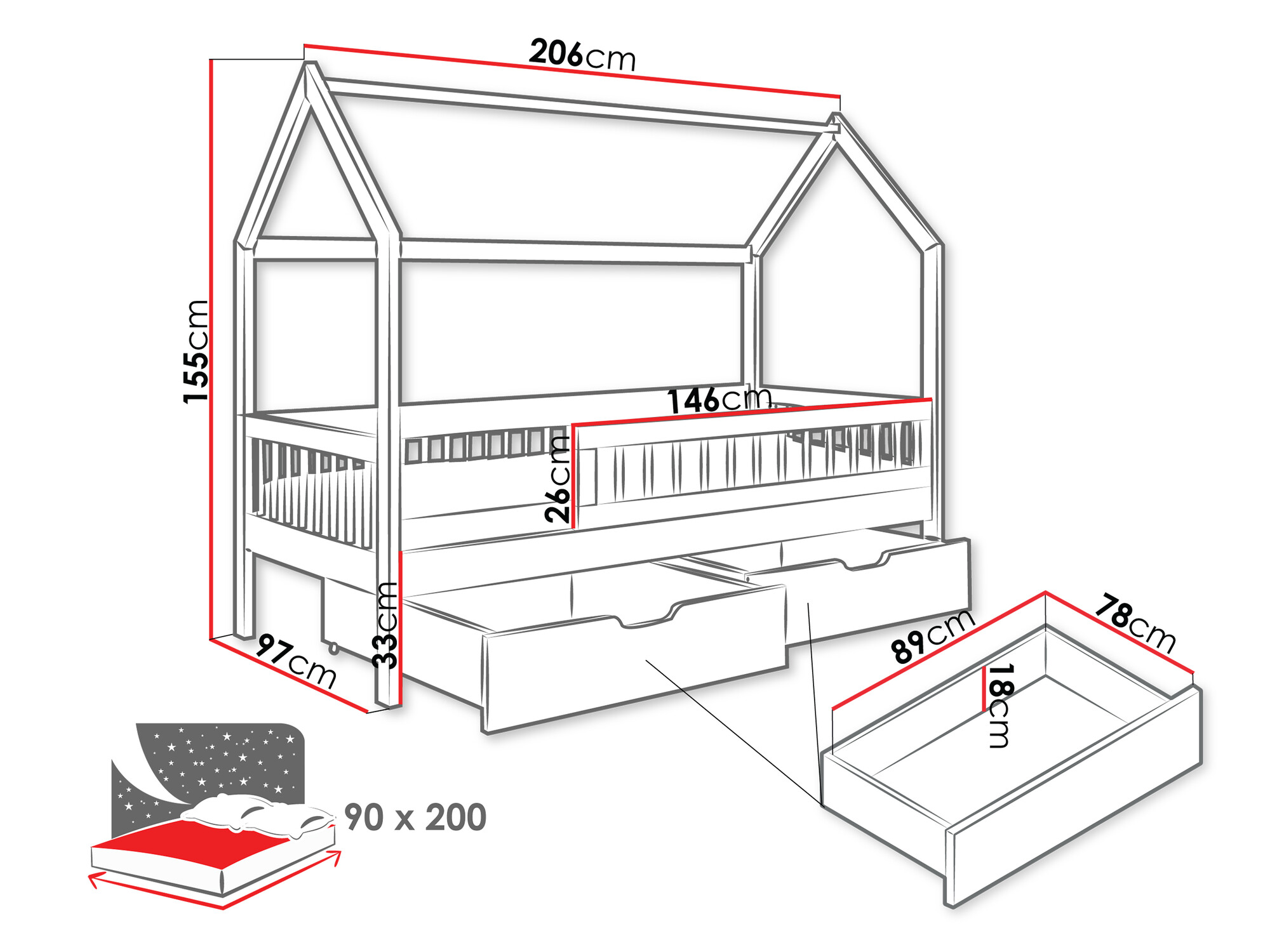 Bed Henderson 167 (Wit)