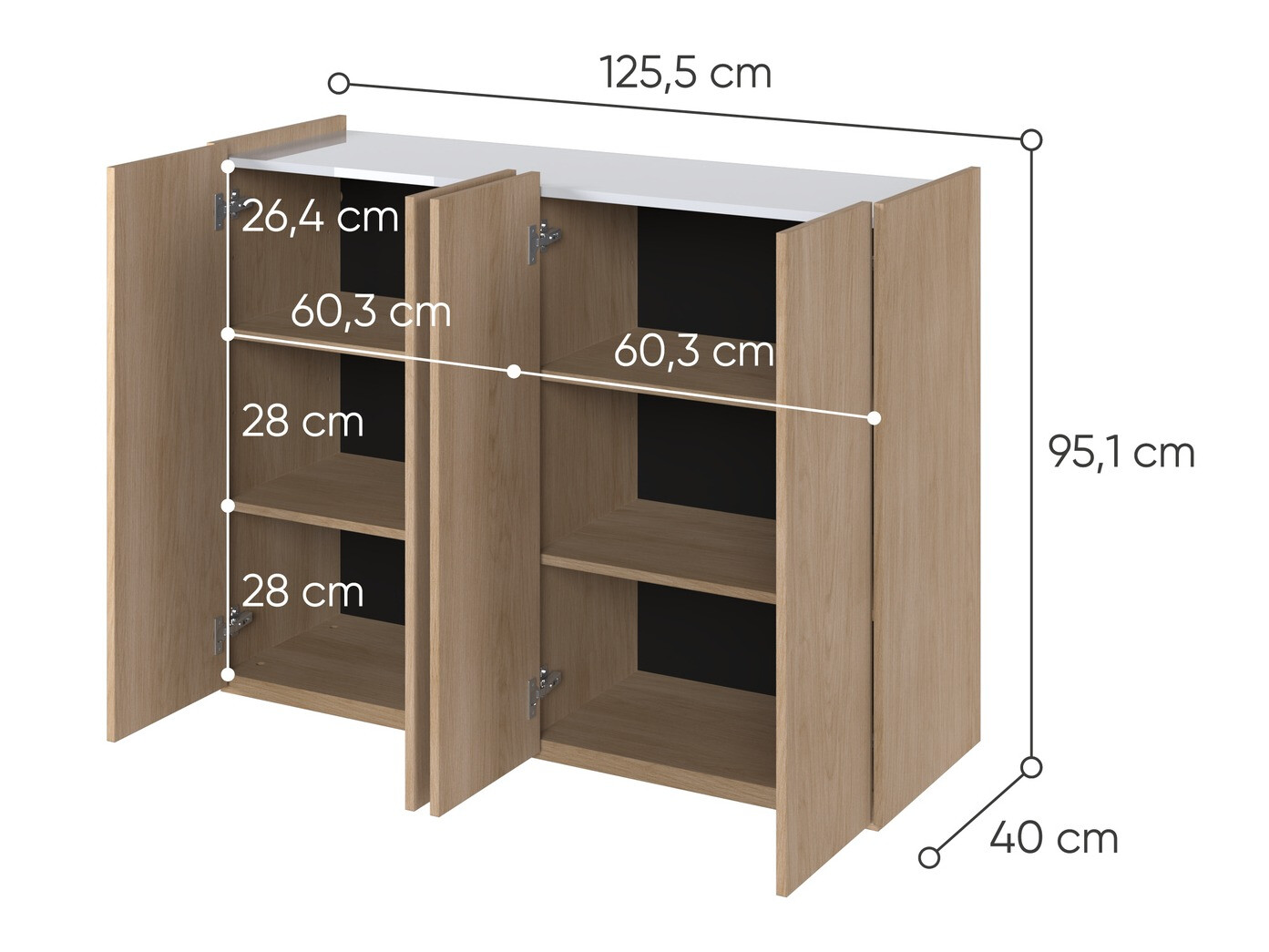 Dressoir Fresno 148 (Eiken)
