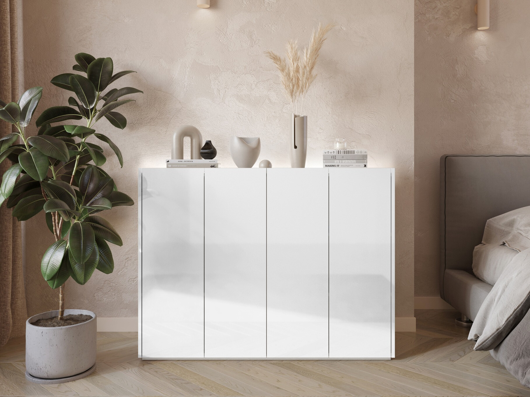 Dressoir Fresno 148 (Glanzend wit)