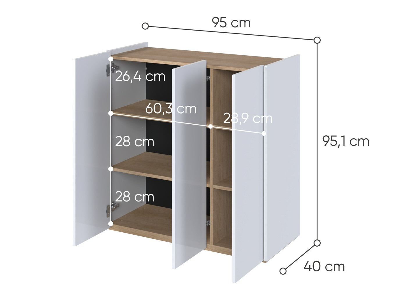 Dressoir Fresno 149 (Glanzend wit)