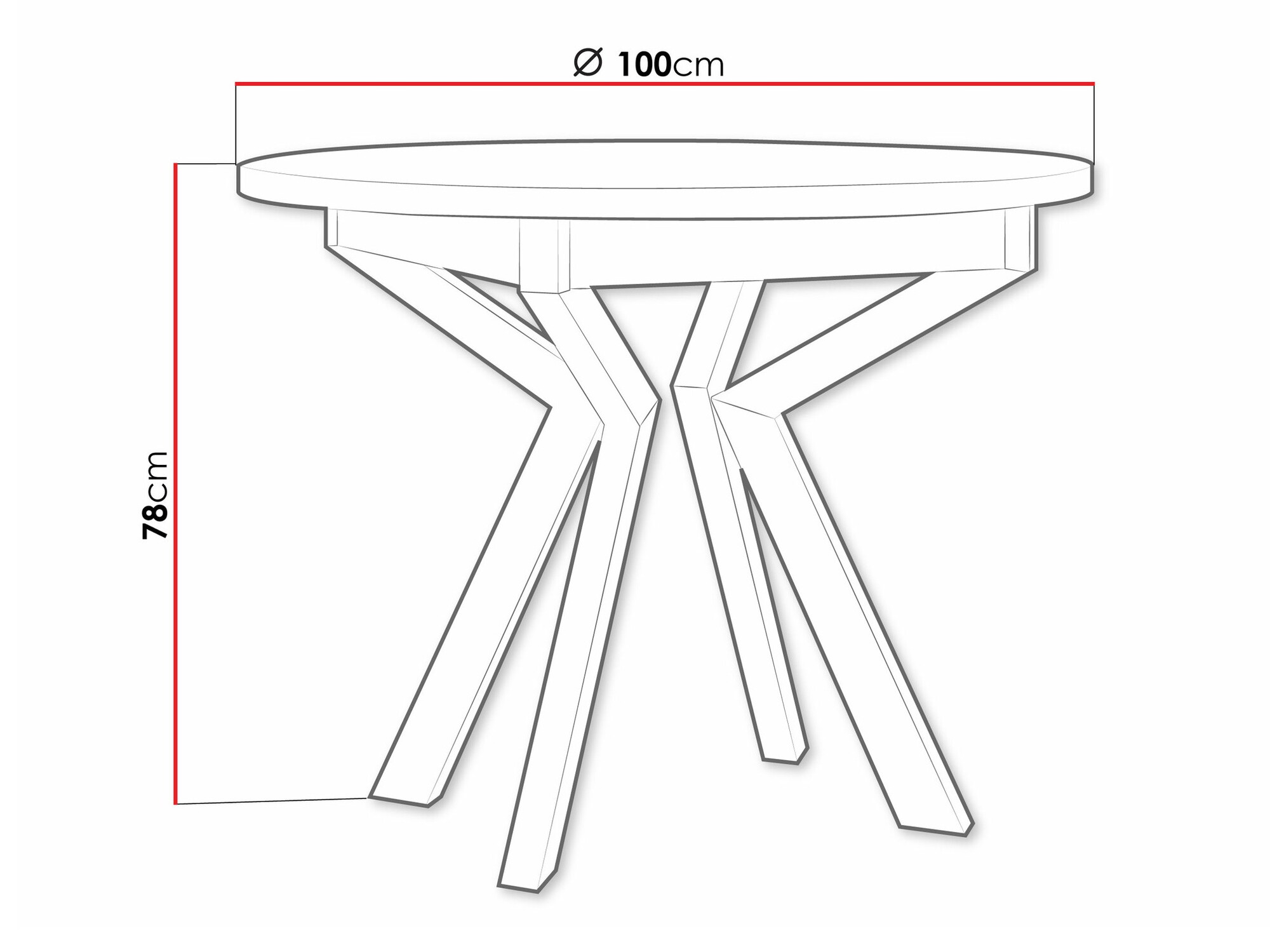 Tafel Victorville 368 (Wit + Zwart)
