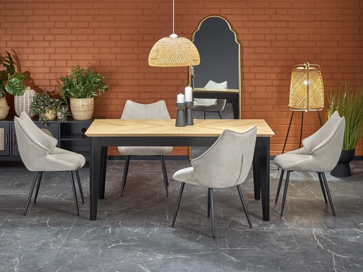 Tafel Houston 1751 (Zwart + Eiken)