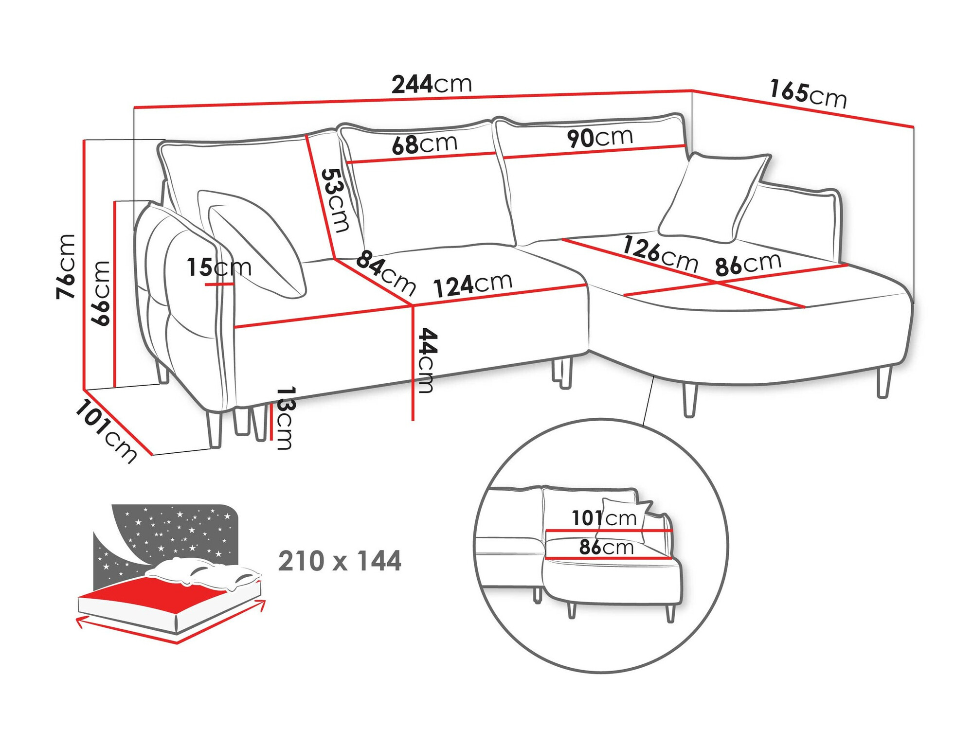 Hoekbank TrendyNest 101 (Onega 14)