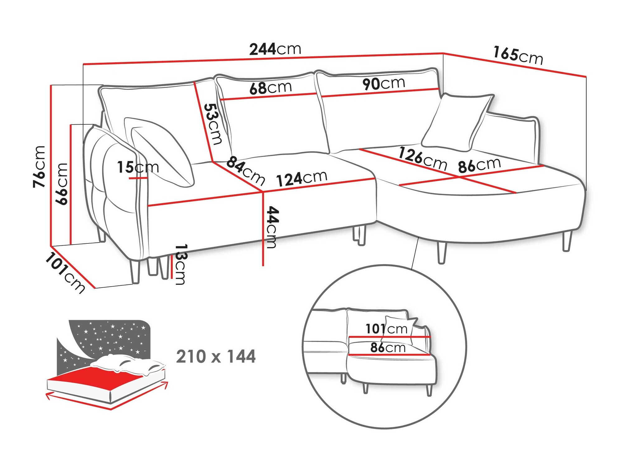 Hoekbank TrendyNest 101 (Onega 15)