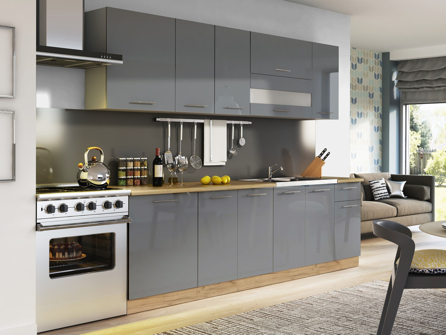 Modulaire kast met deuren Tiffa Grey 136