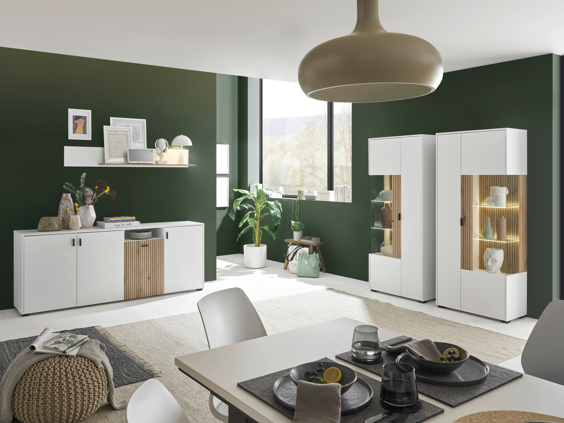 Boekenkast Belmelu 103 (Wit + Eiken)