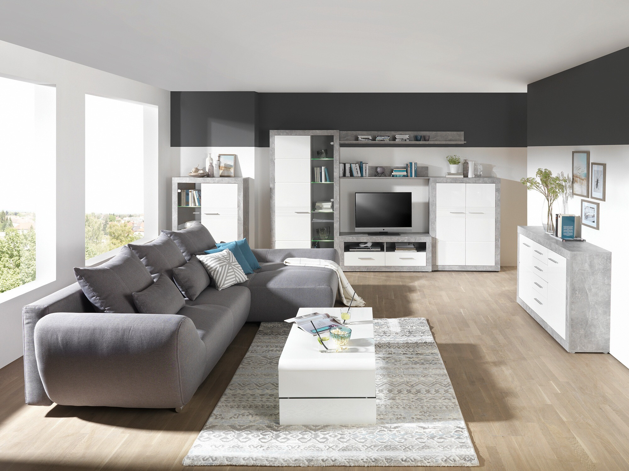 Dressoir Romfera 104 (Wit + Grijs)