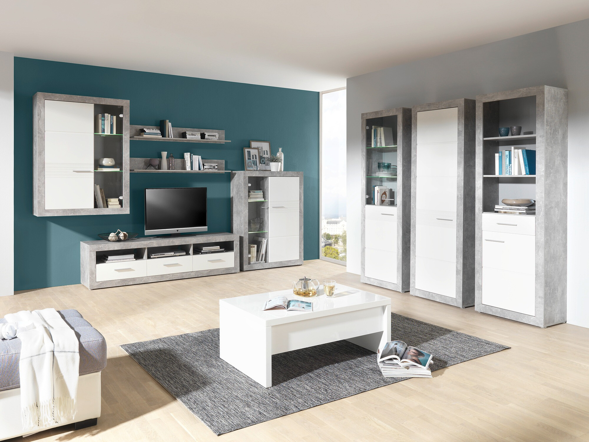 Dressoir Romfera 108 (Wit + Grijs)