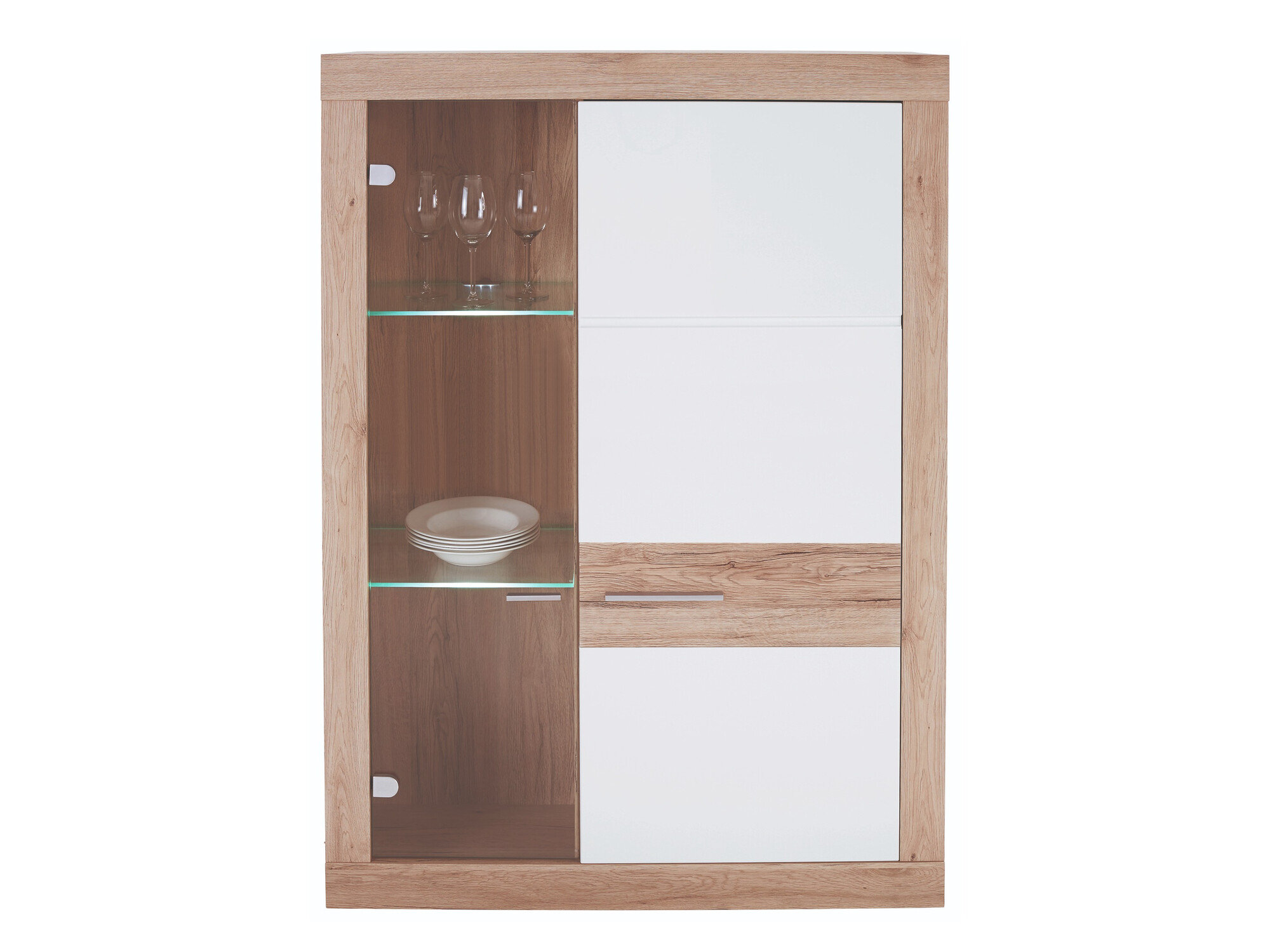 Dressoir Romfera 108 (Wit + San Remo eik)