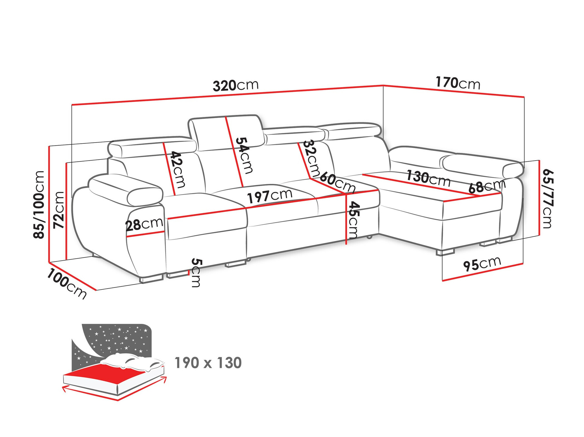 Hoekbank Columbus 227 (Aragon 80)