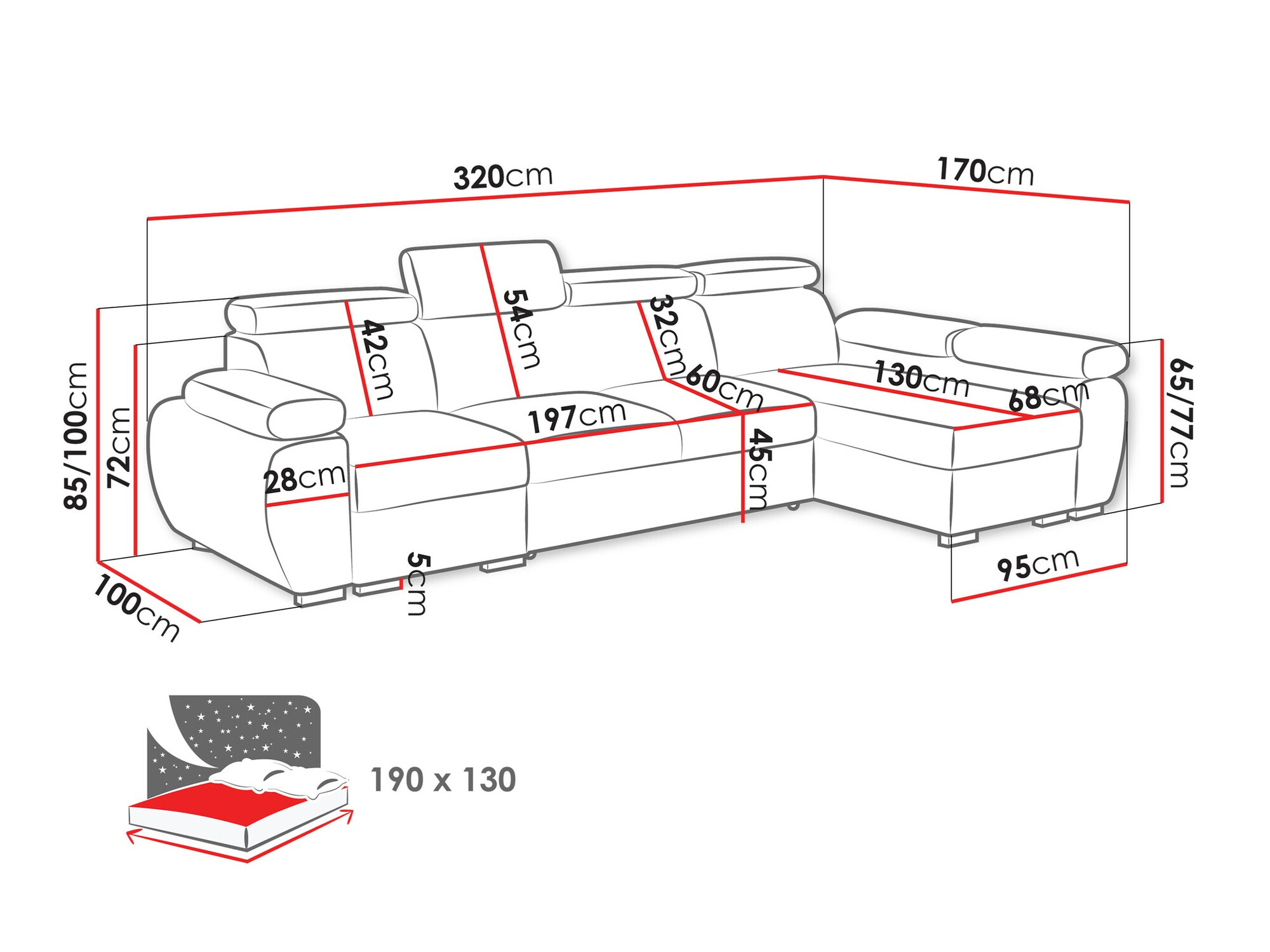 Hoekbank Columbus 227 (Aragon 90)