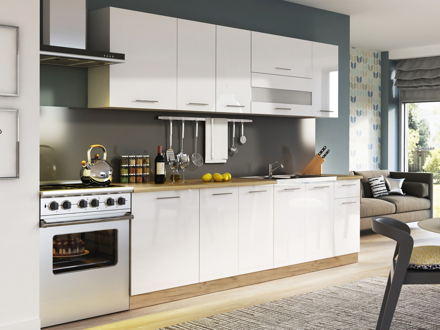 Modulaire kast met deuren Tiffa White 146