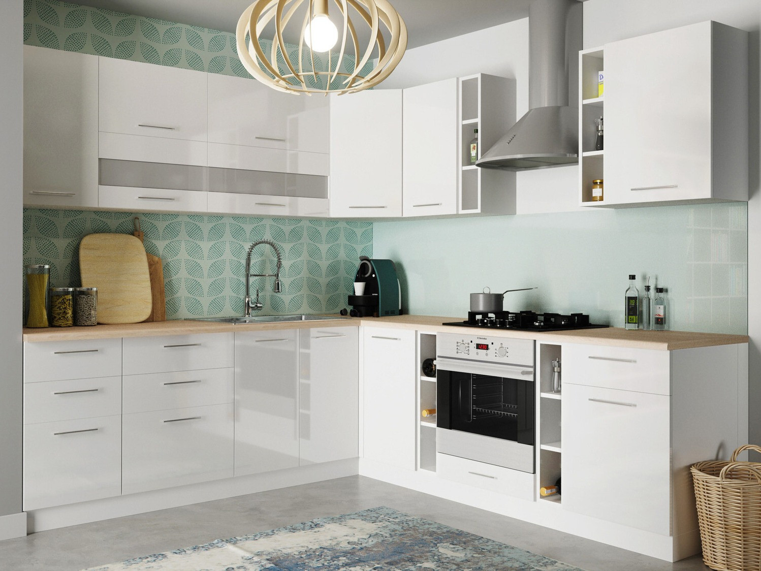 Modulaire kast met lade en deuren Tiffa White 143