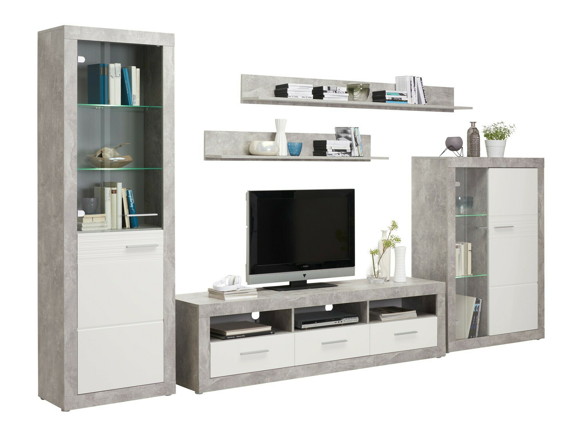 Boekenkast Romfera 111 (Wit + Grijs)