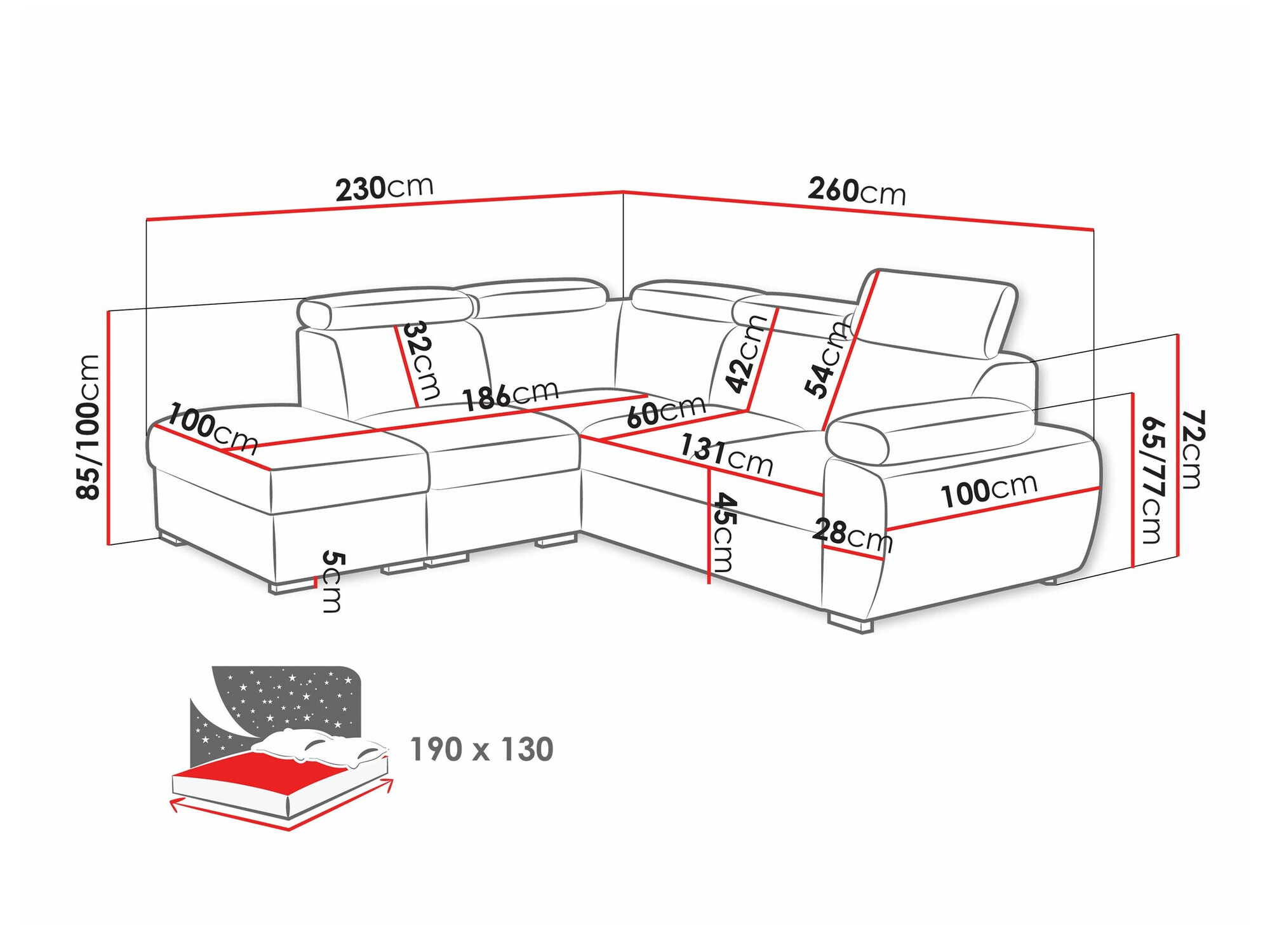 Hoekbank Columbus 228 (Aragon 14)