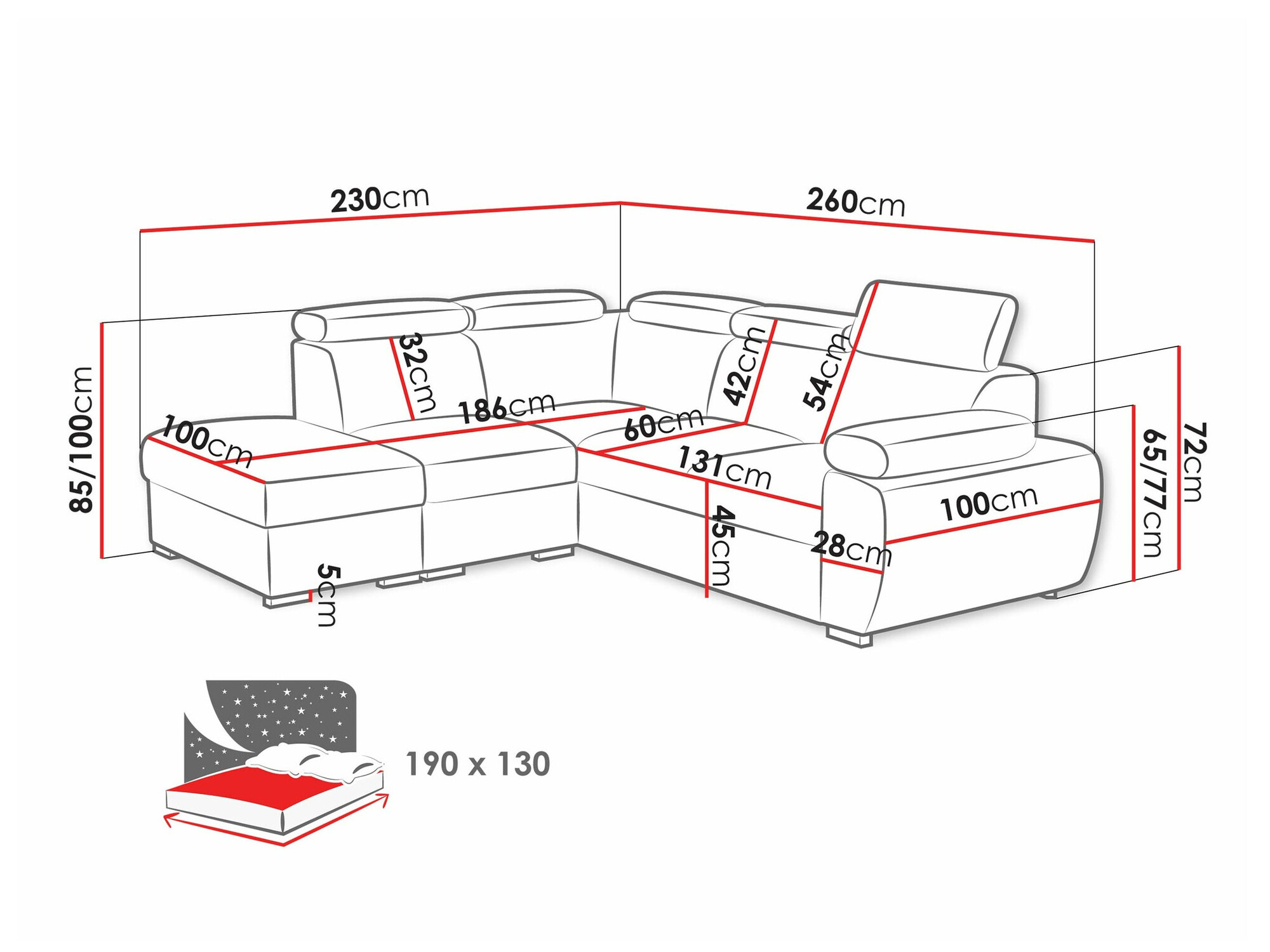 Hoekbank Columbus 228 (Paros 02)