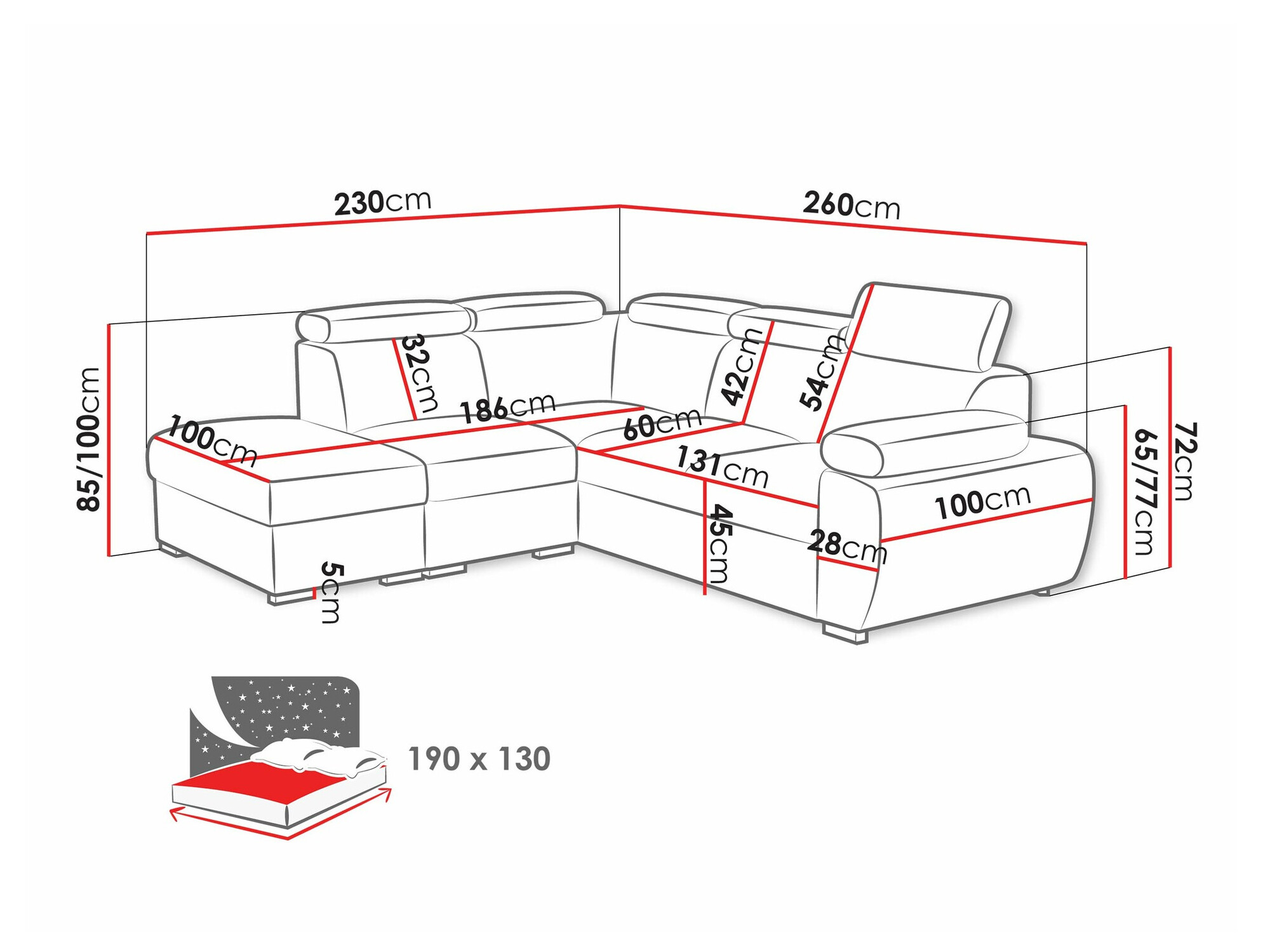 Hoekbank Columbus 228 (Paros 04)