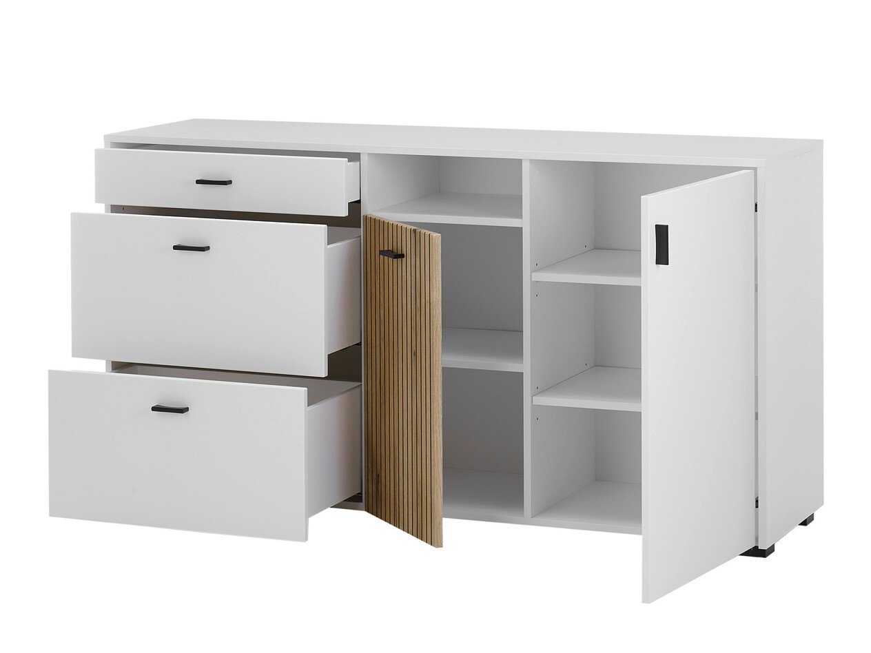 Ladekast Belmelu 107 (Wit + Eiken)