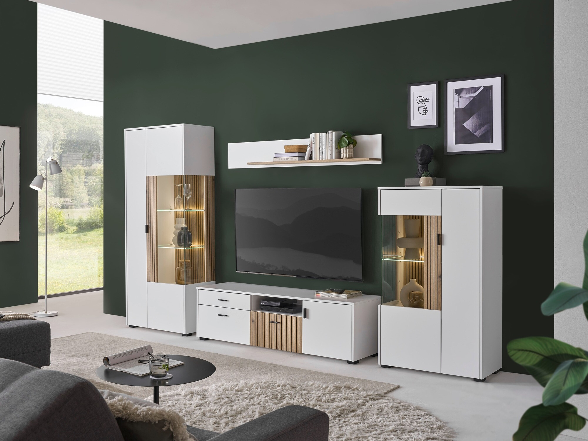 TV-meubel Belmelu 105 (Wit + Eiken)