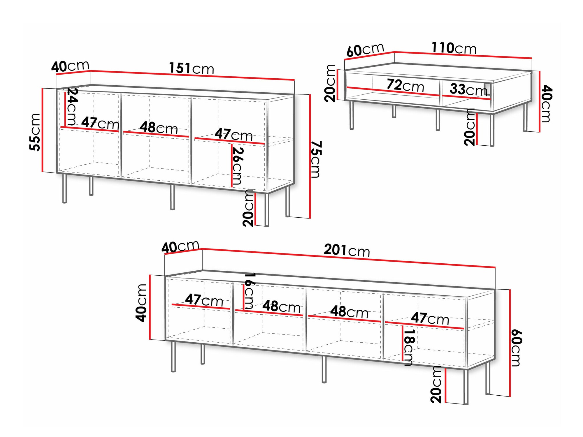 Woonkamerset Monciru 107 (Wit)