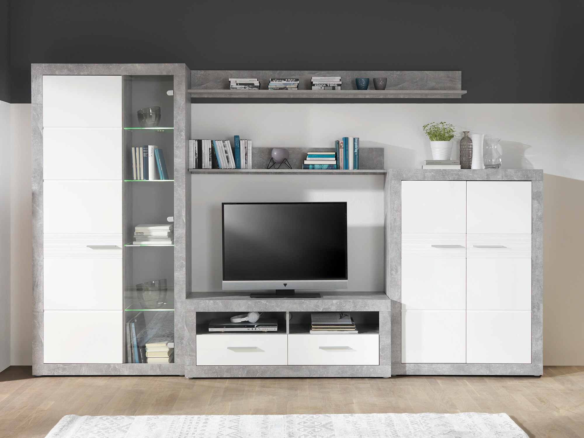 Woonkamerset Romfera 115 (Grijs + Wit)