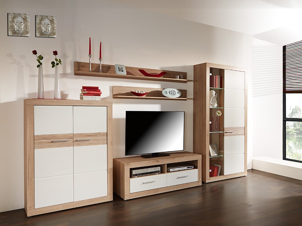 Woonkamerset Romfera 115 (San Remo eik + Wit)