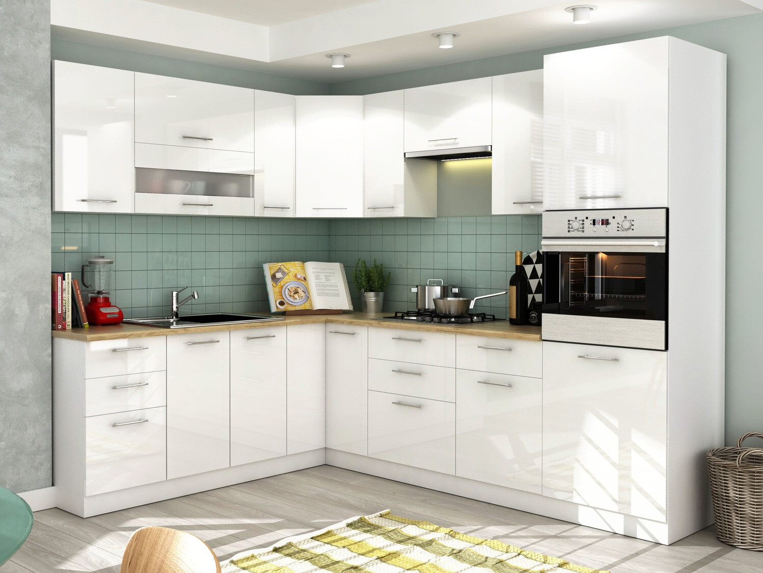 Modulaire spoelbakkast met deuren Tiffa White 138