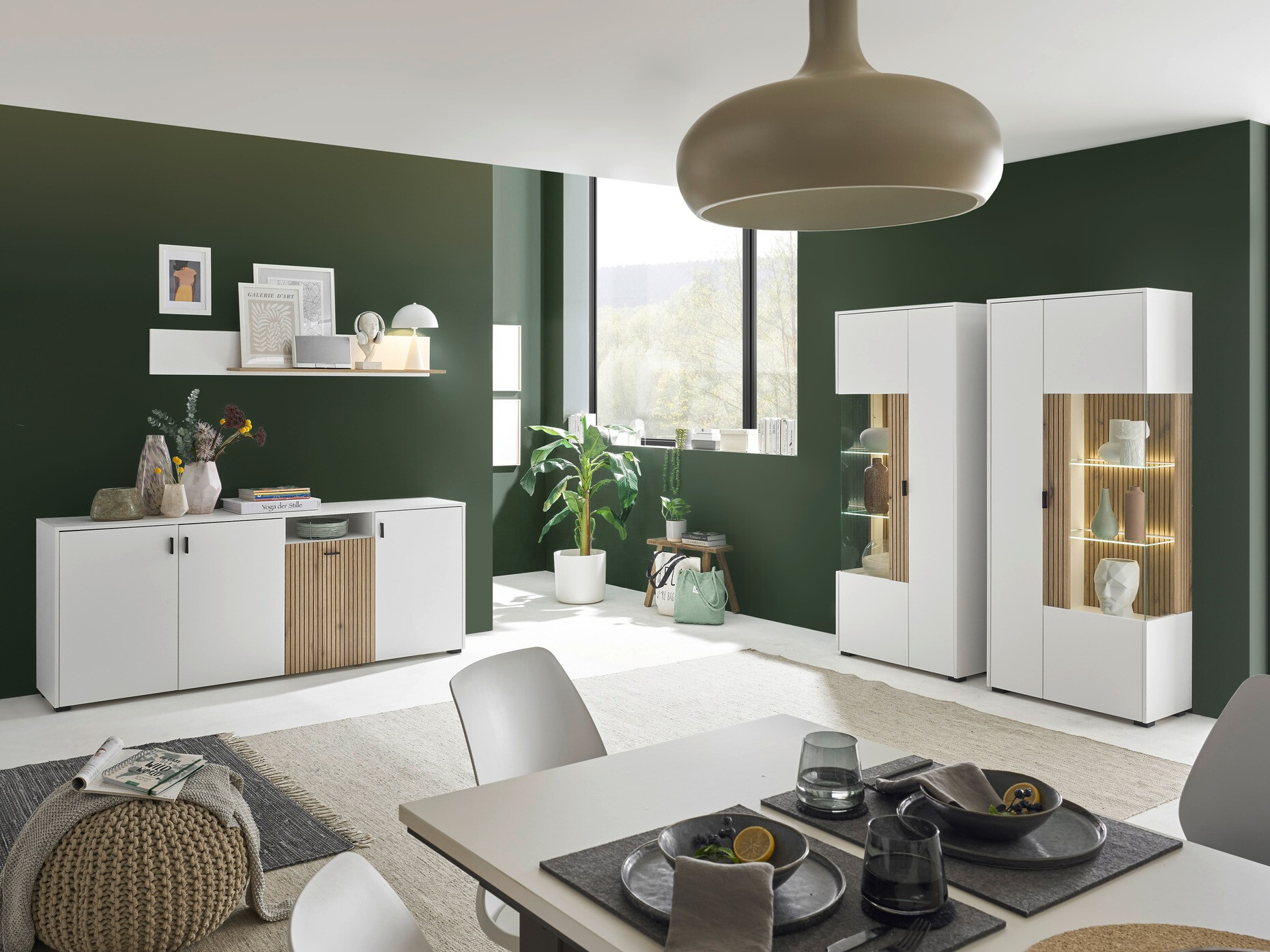 Wandplank Belmelu 112 (Wit + Eiken)