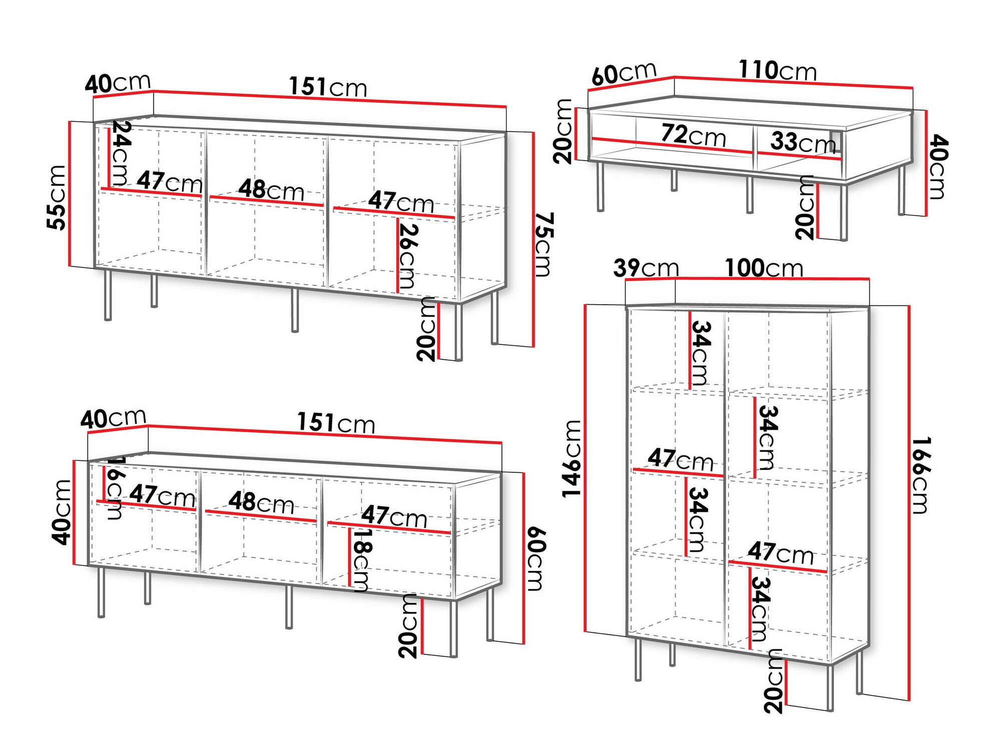 Woonkamerset Monciru 106 (Wit)