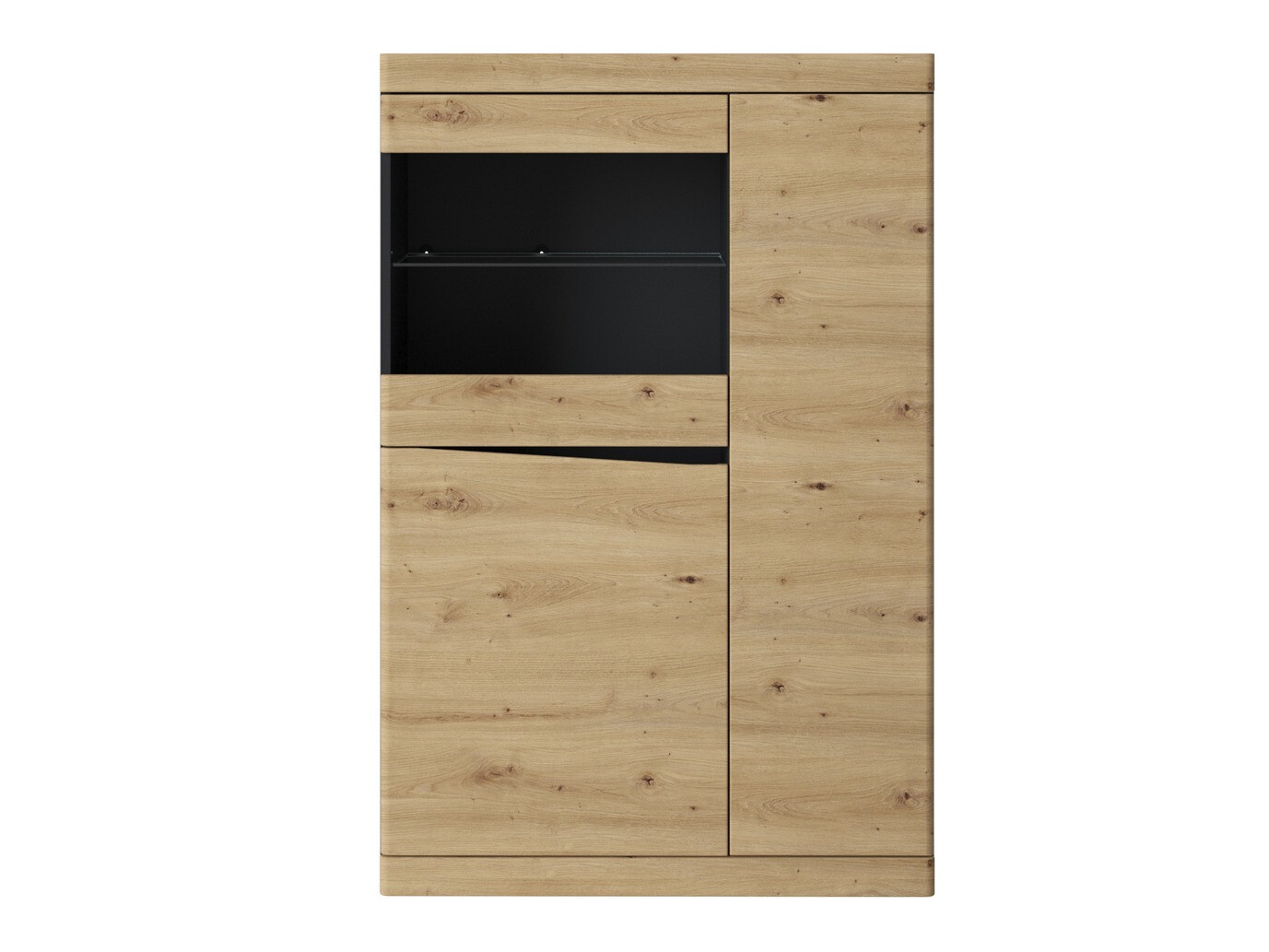 Boekenkast Venlori 129 (Antraciet + Artisan eiken)