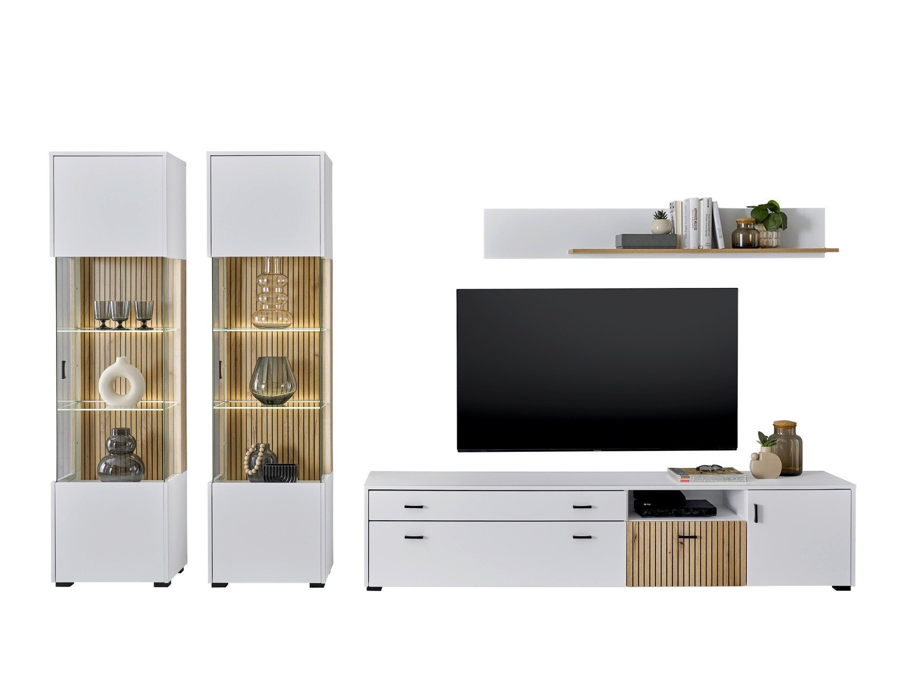 Woonkamerset Belmelu 117 (Wit + Eiken)