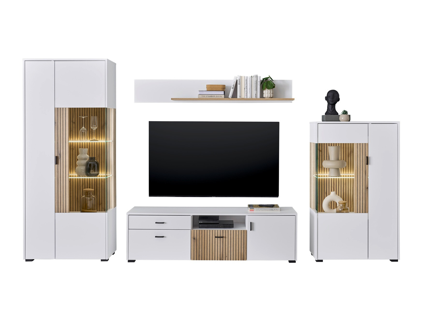 Woonkamerset Belmelu 118 (Wit + Eiken)