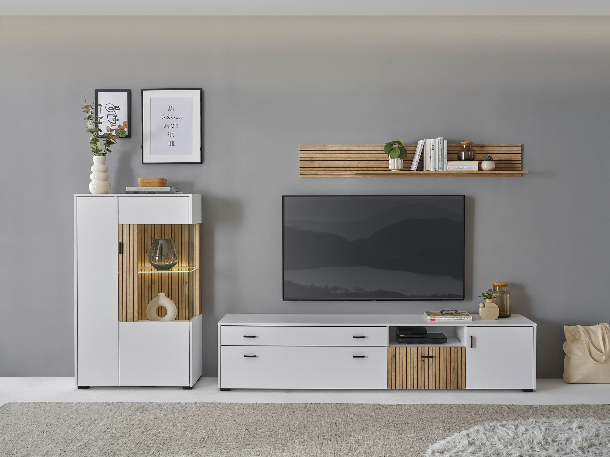 Woonkamerset Belmelu 119 (Wit + Eiken)