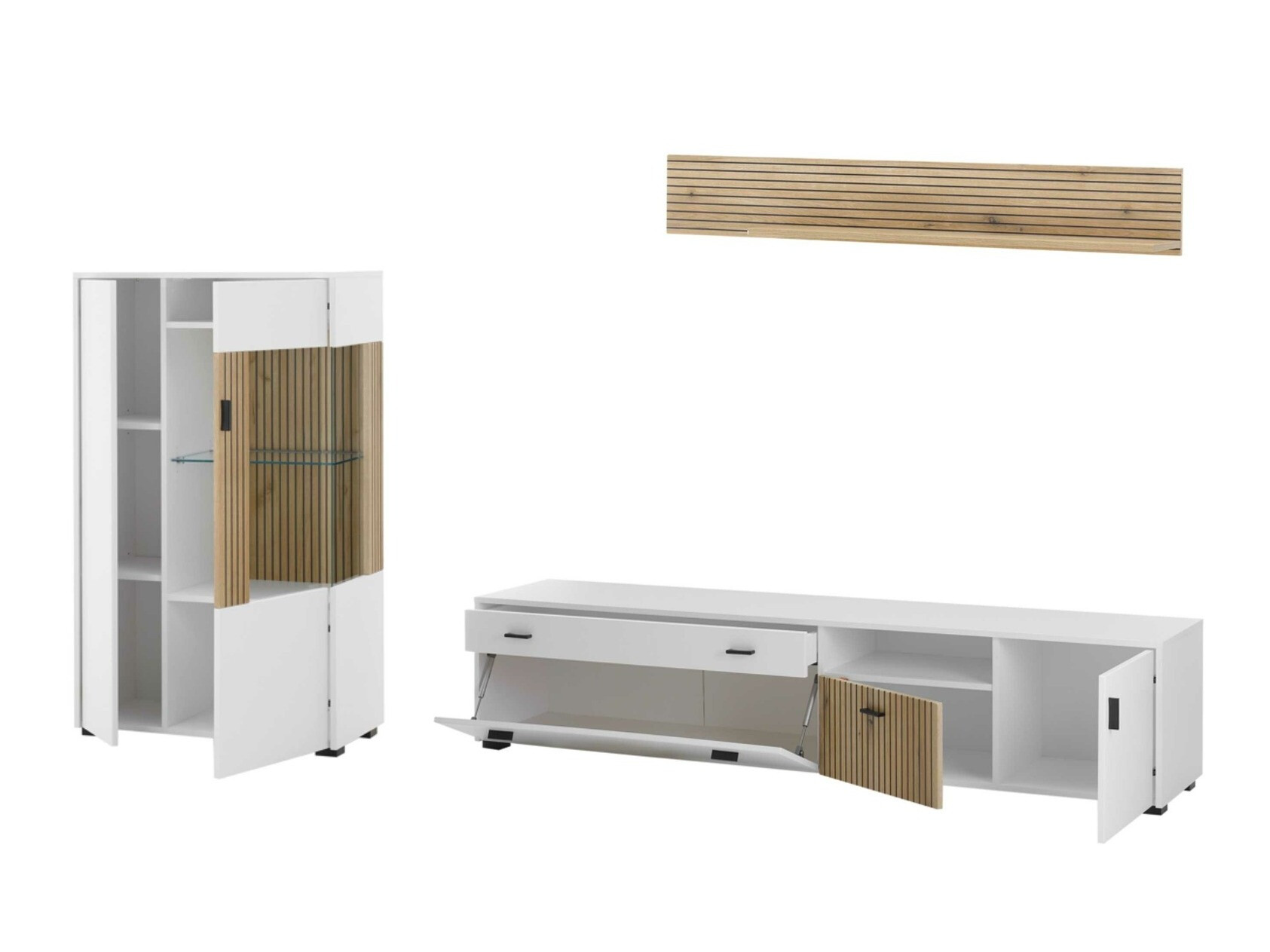 Woonkamerset Belmelu 119 (Wit + Eiken)